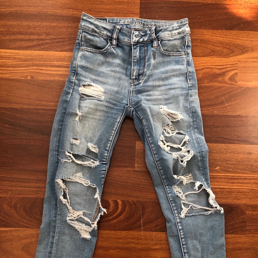 american eagle medium wash jeggings size 0